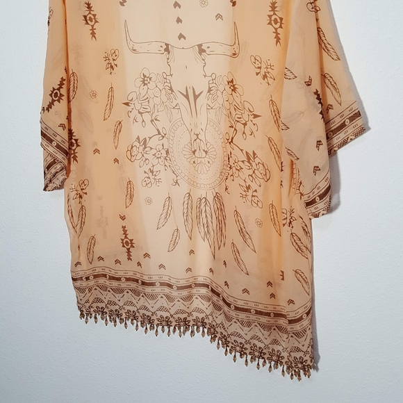 Brown Eyed Girl Designz sheer open front cardigan OS - Picture 7 of 12